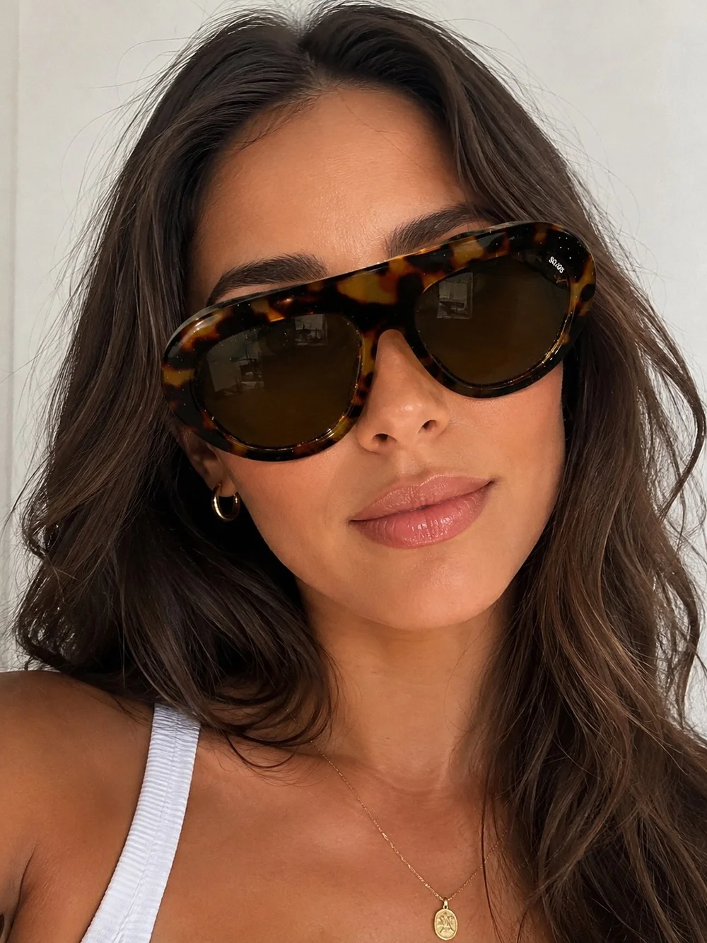 Tortoiseshell Square Sunglasses with Brown Lenses